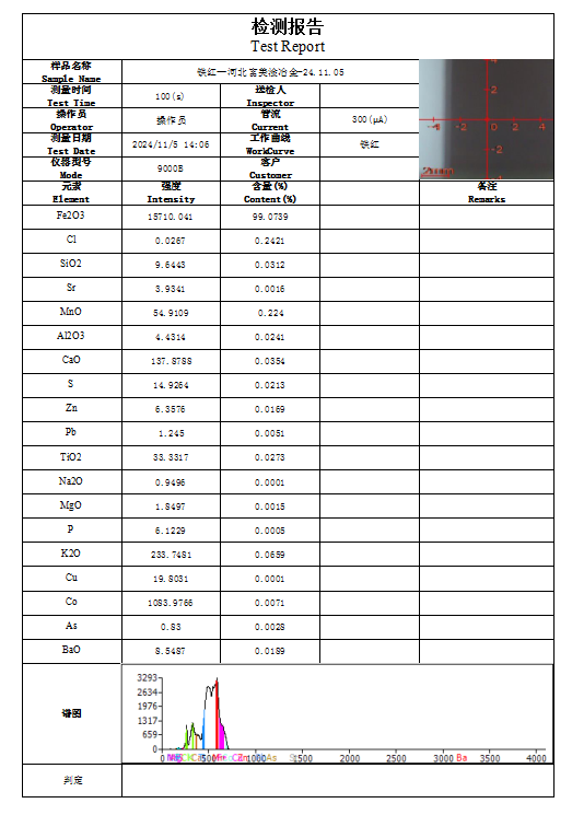 磁性材料分析仪EDX8800M Max用于测定铁红中三氧化二铁及杂质元素含量